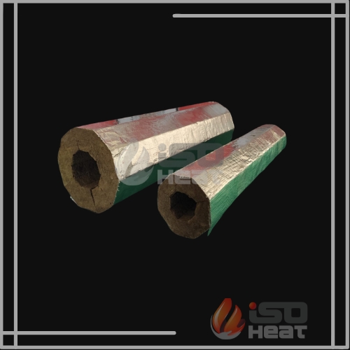calha de lã de rocha para isolamento térmico de tubulações industriais